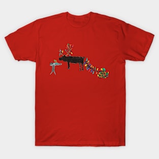 Funny Reindeer Christmas Drawing T-Shirt